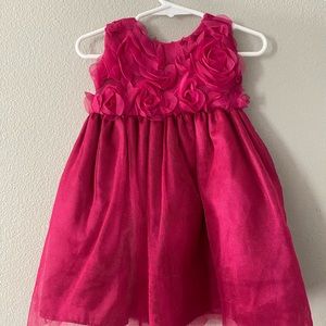 Baby girls 18 month old Christmas tulle dress pink roses